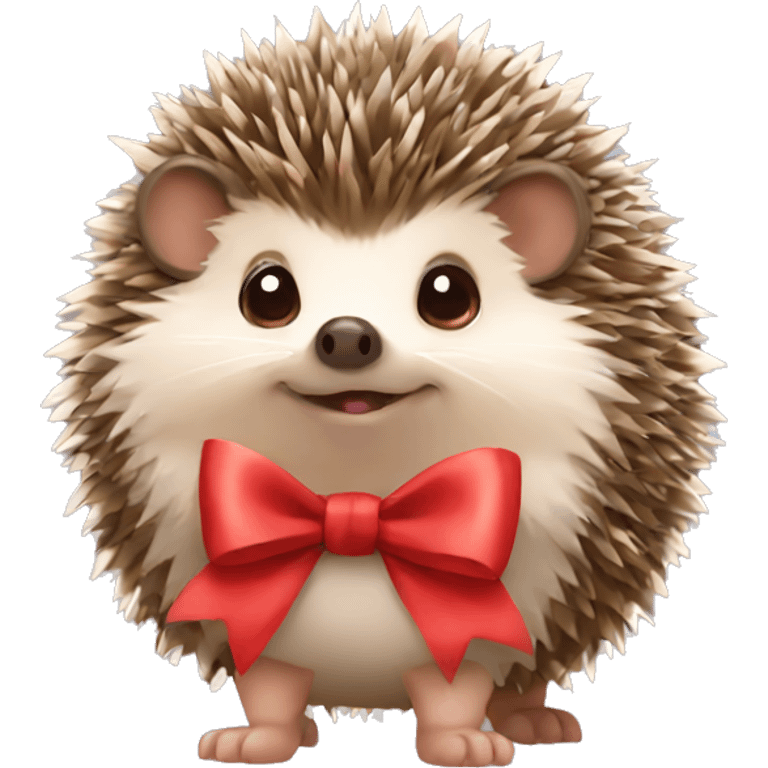 Cute hedgehog with a bow emoji