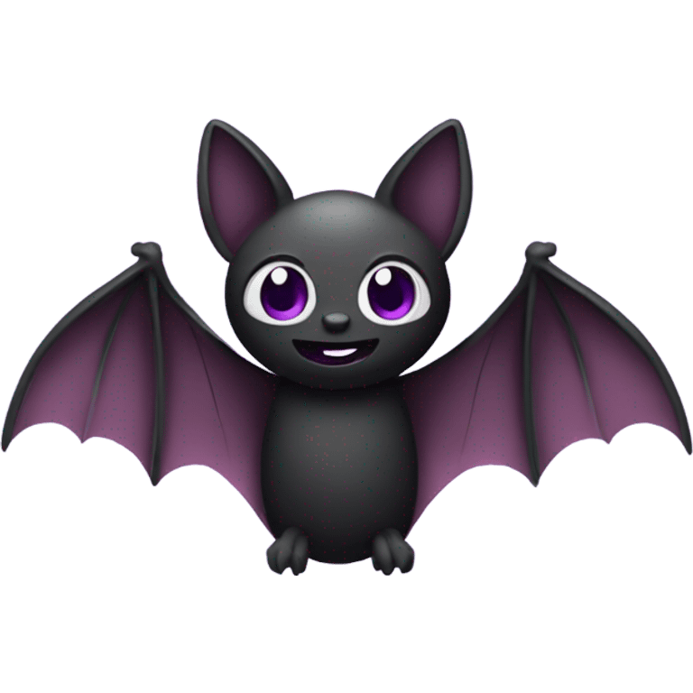 Purple and black bat emoji