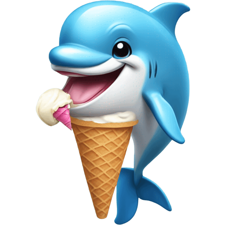 Dolphin eat ice cream emoji