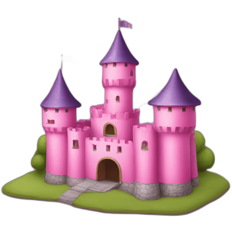 Pink castle with the text “LS” emoji