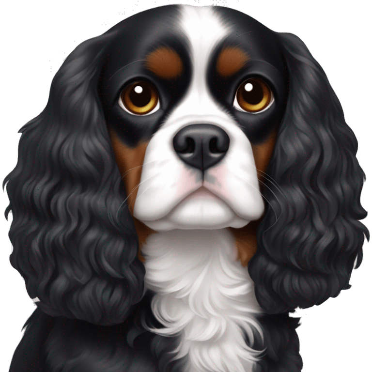 All Black Cavalier king but has a white stripe on chest and a bit of white on chin emoji