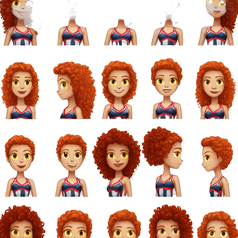 tall Cheerleader curly red hair fair skin emoji