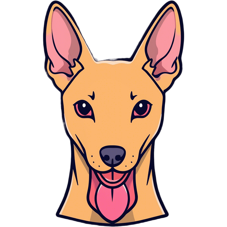 An Egyptian pharaoh hound with its tongue out emoji