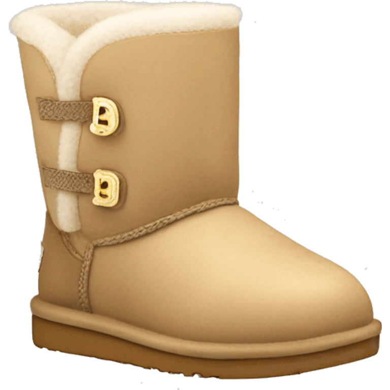 a pair of sand colored ultra mini ugg boots emoji