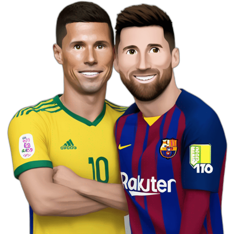 Ronaldo qui fait un bisous à Messi emoji