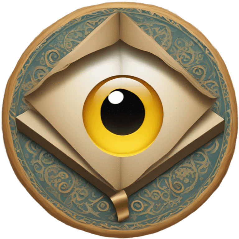 book with eye in middle and patterns emoji