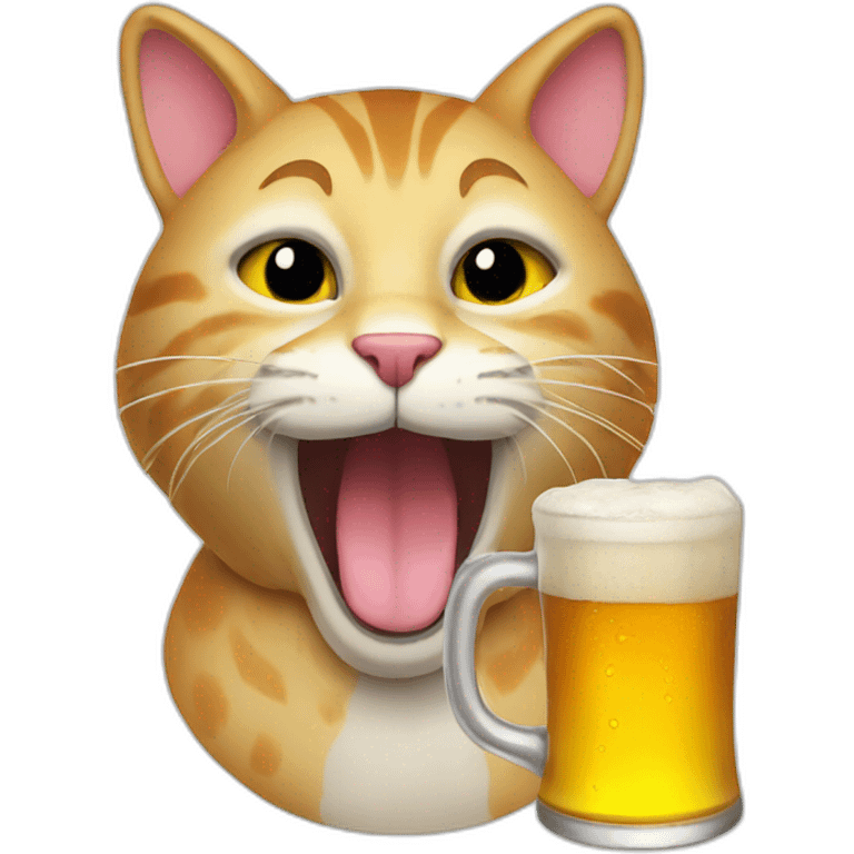 Cat drink beer emoji