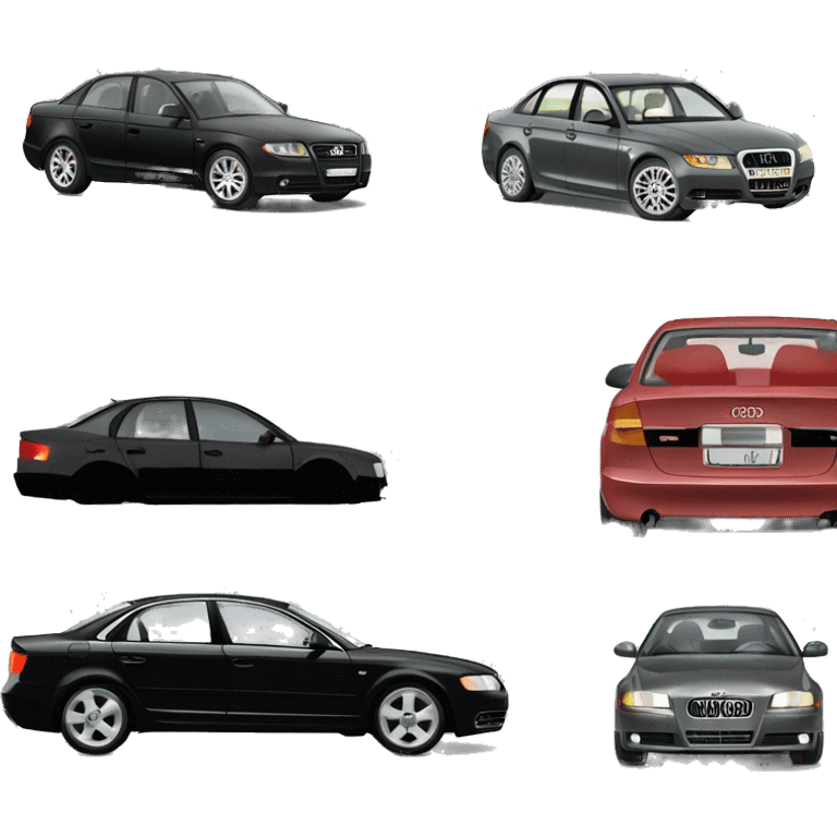 black 2009 audi a4 and grey 2003 bmw 330i emoji