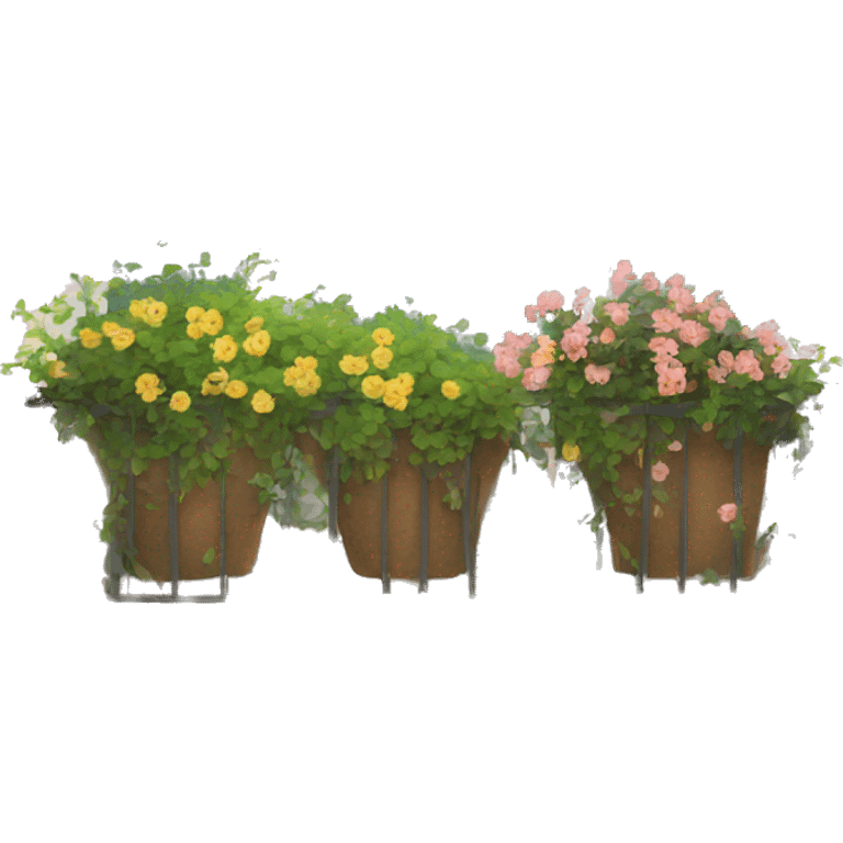 Front balcony with flowering plants emoji