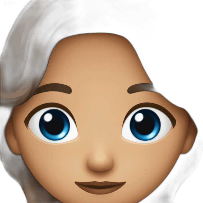 Bebe de pelo marrón y ojos azules  emoji