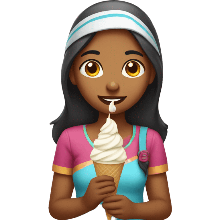 indian Girl eating ice cream emoji