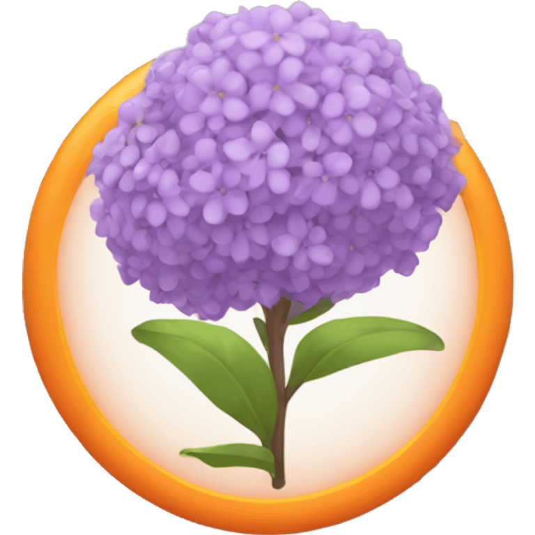 lilac and orange event badge emoji