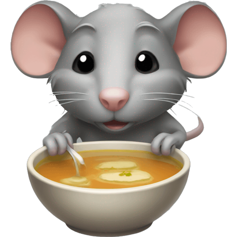 A rat drinking soup emoji