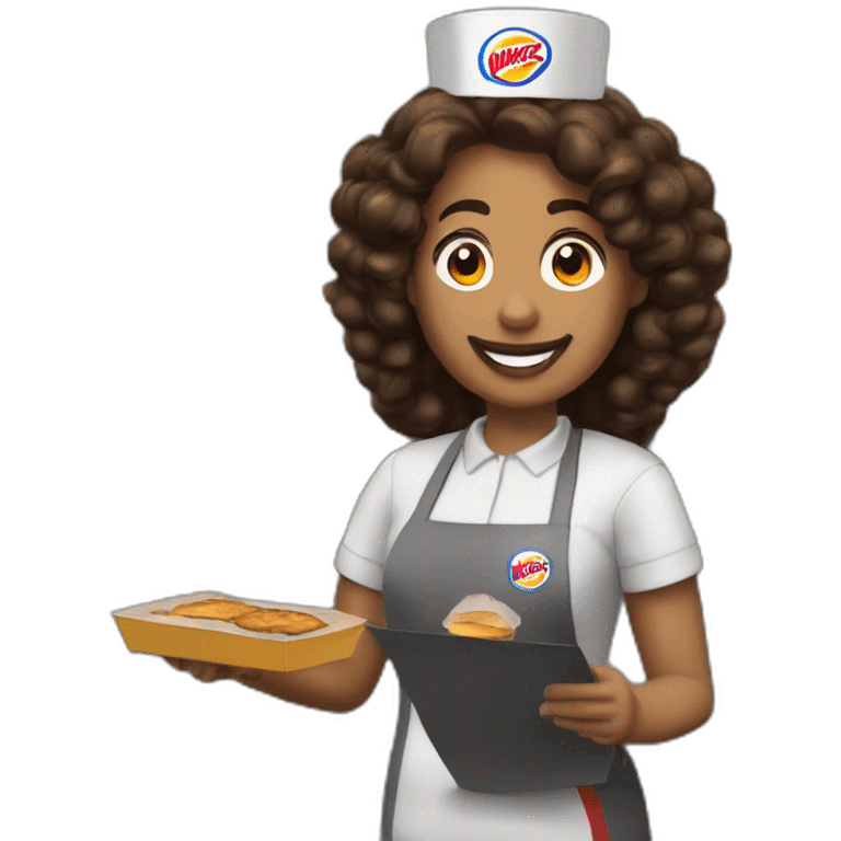 A Burger King cashier with a bag of Burgers emoji