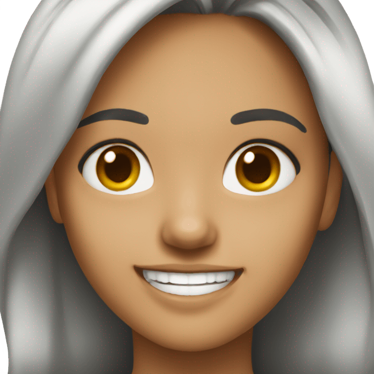 Realistic girl smiling emoji