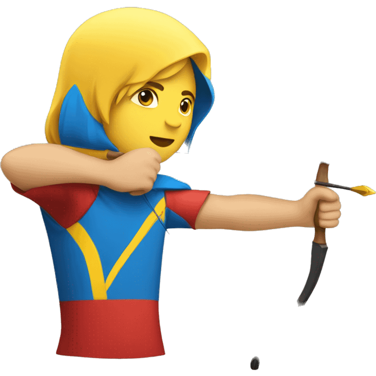 archer red blue and yellow color emoji