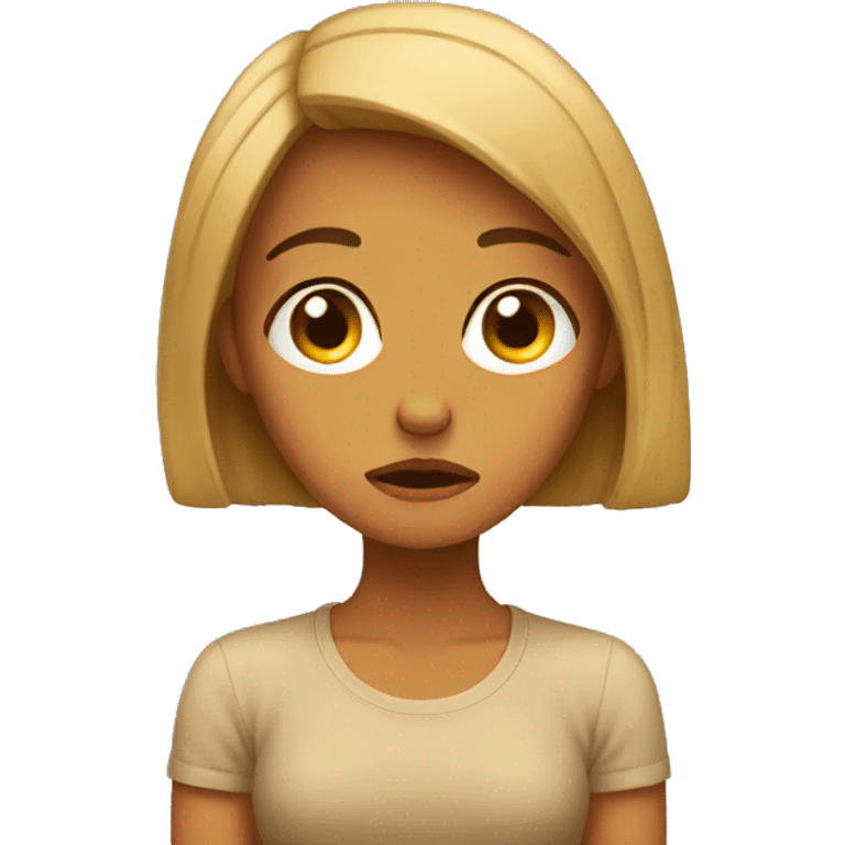 Sad tan girl emoji