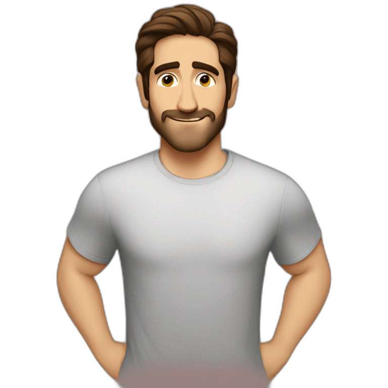 jake gyllenhaal cartoon wearing tee emoji