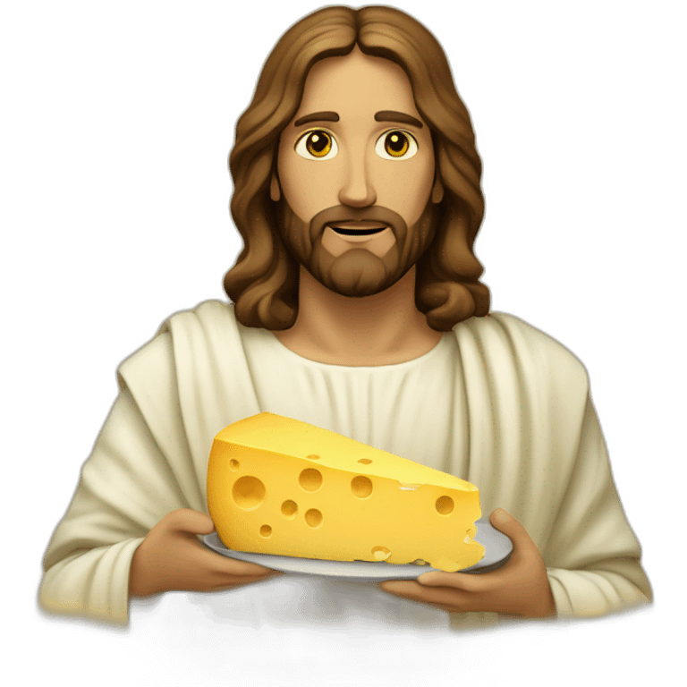 jesus as a yellow cheese emoji