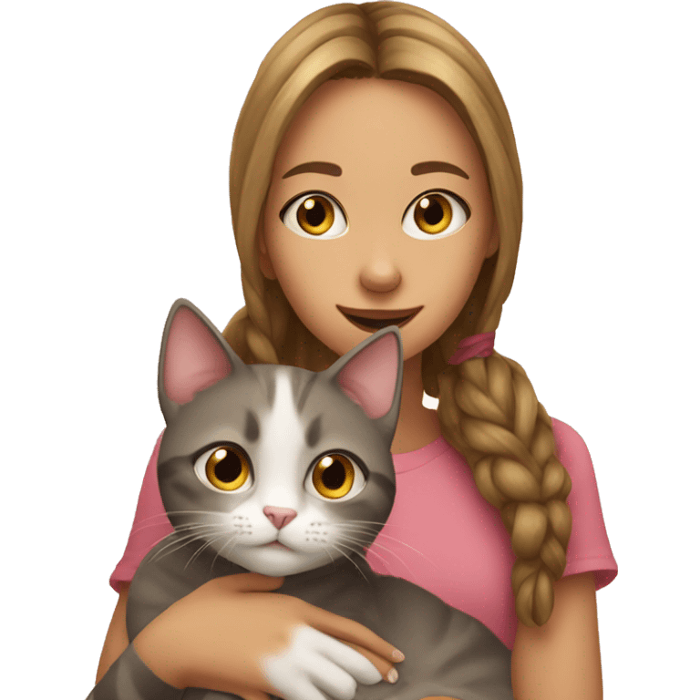 Cat with girl emoji