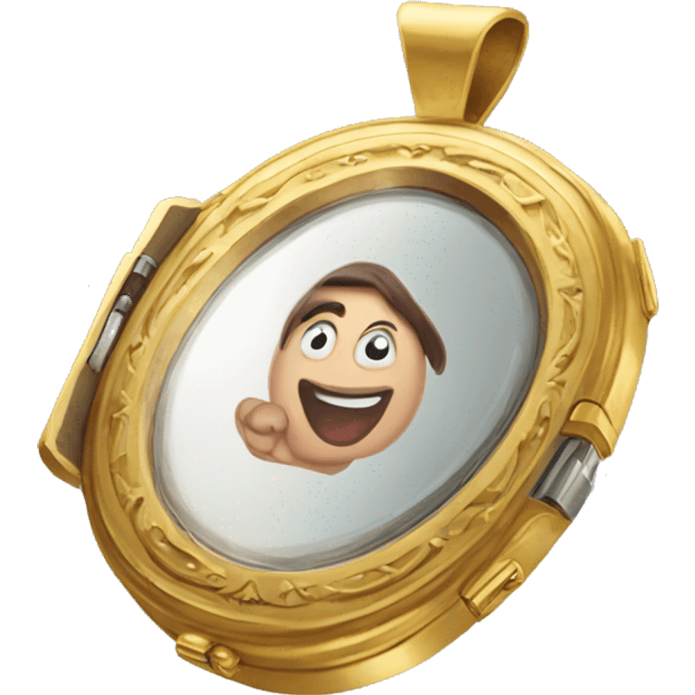 a locket with a mirror inside emoji