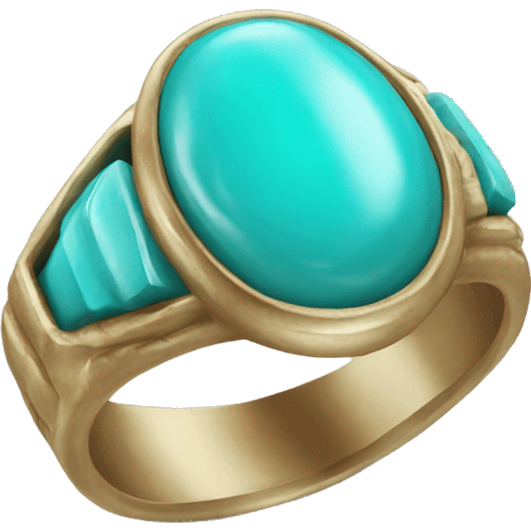 Realistic isolated turquoise ring emoji