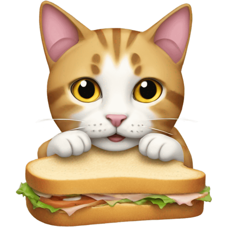 cat eating sandwich emoji