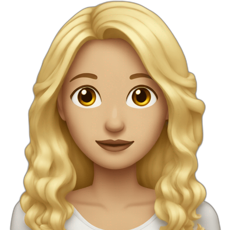 blonde woman with brown eyes and long hair emoji