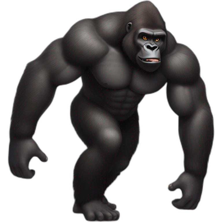 Very buff Gorilla puts man on the ground emoji