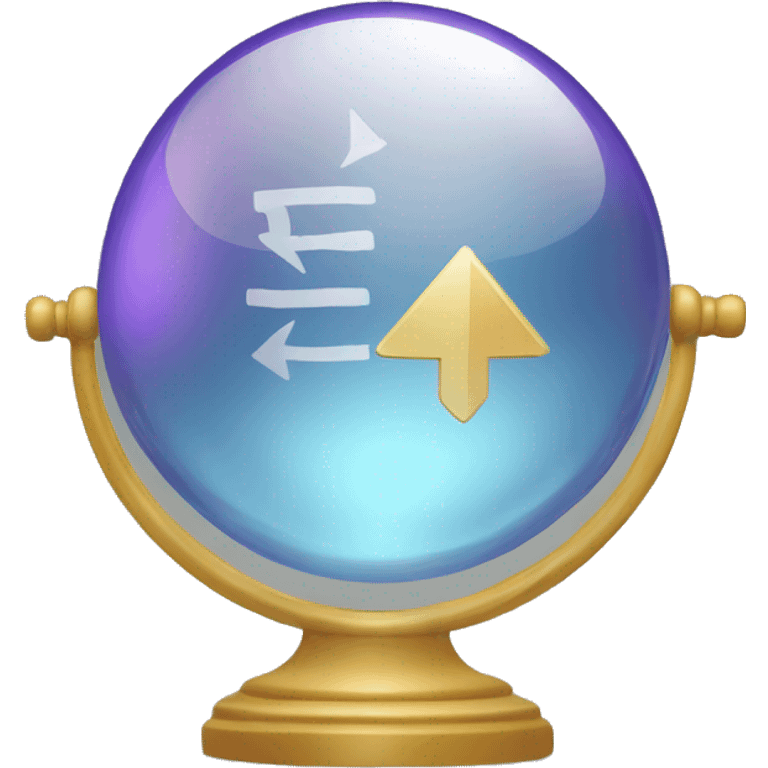 crystal ball with a "reroute" symbol emoji