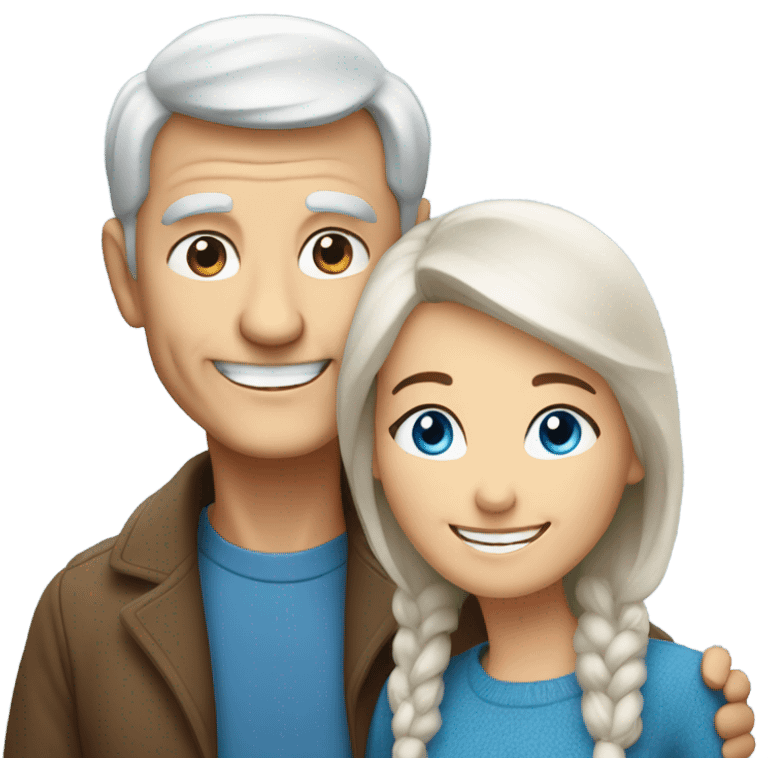 smiling older couple with Blue eyes  emoji