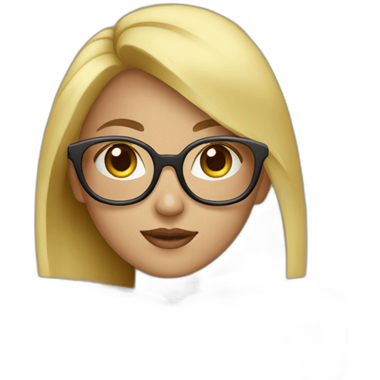 blonde-girl-with-glasses-using-macbook emoji