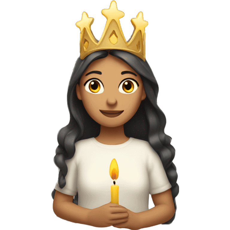 lucia with candles in her lucia crown emoji