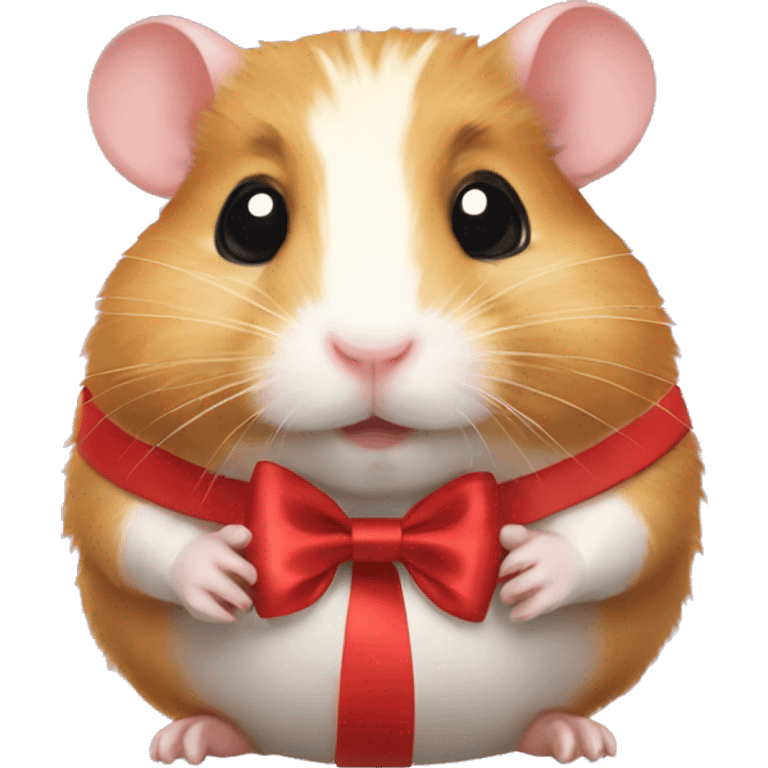 Hamster with a bow on its head emoji