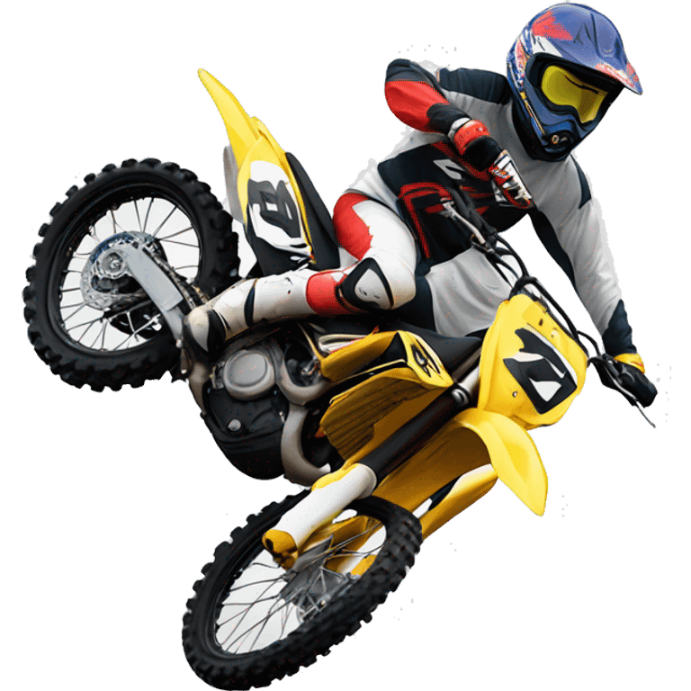 Motocross rider flying over the jump emoji