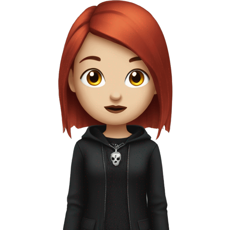 Goth girl with red hair and grey eyes emoji