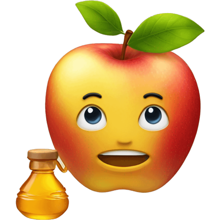 apple with honey emoji