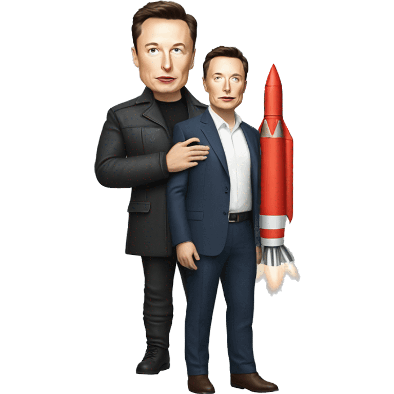 elon musk with rocket in hand emoji