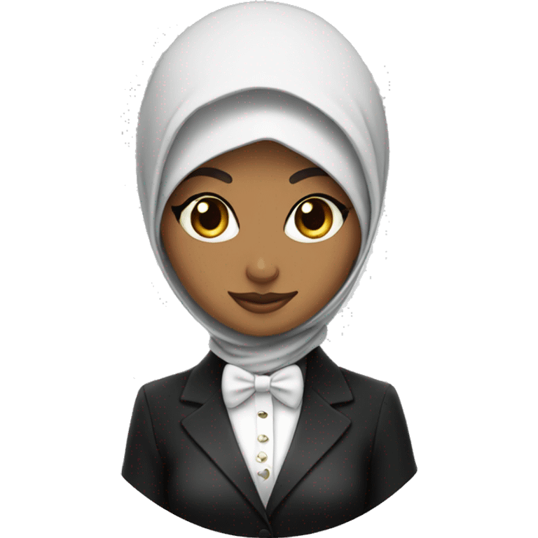 hijab women with tuxedo cat emoji