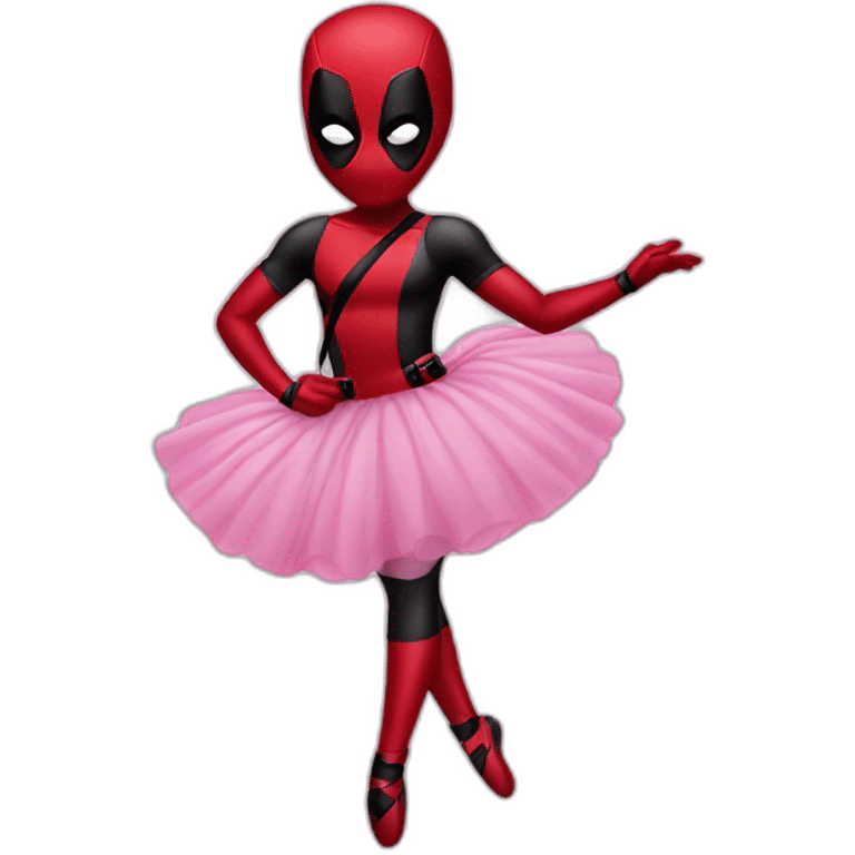 Deadpool dressed like a ballerina emoji