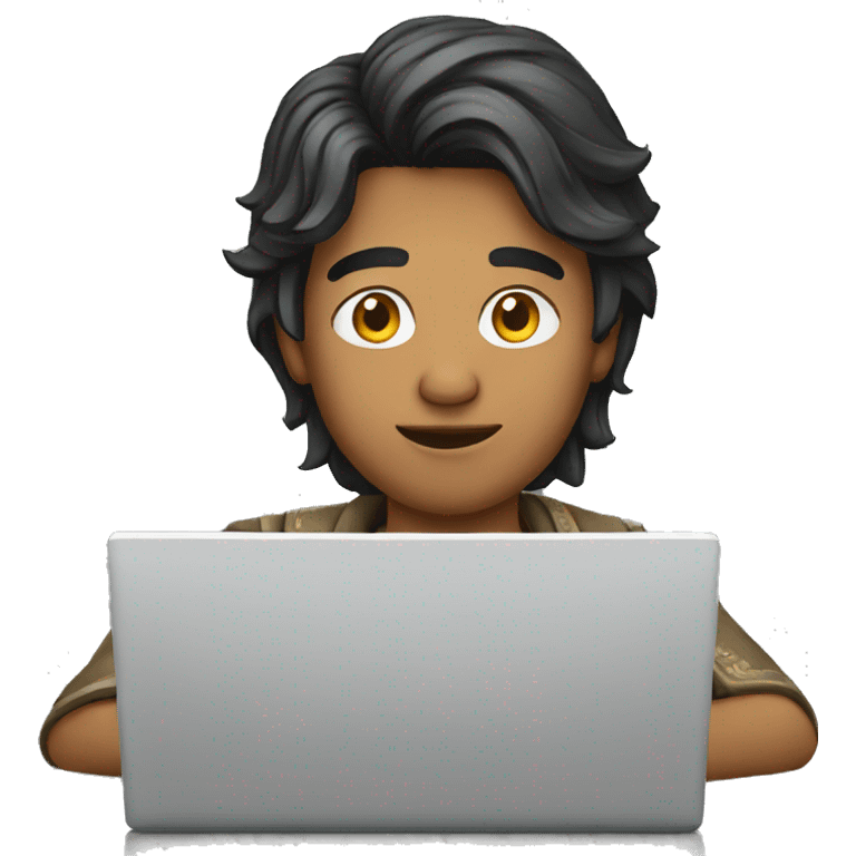 indian young man on laptop emoji