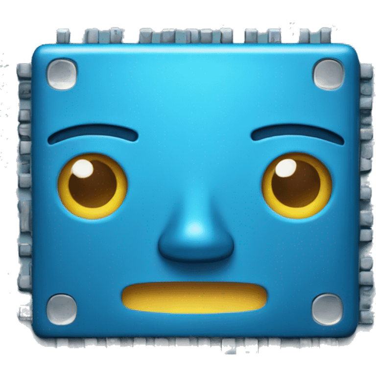 blue electronic chip emoji