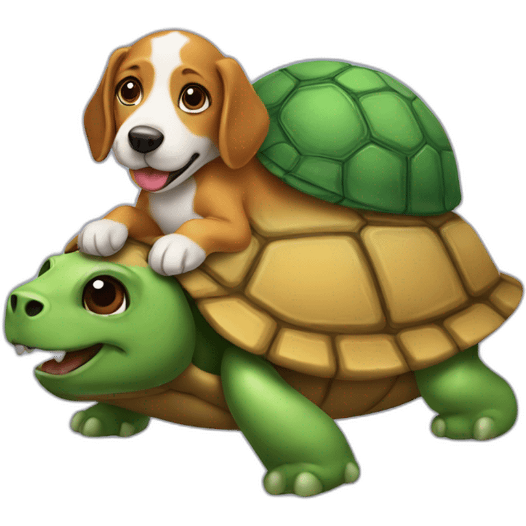 A dog on a turtle emoji