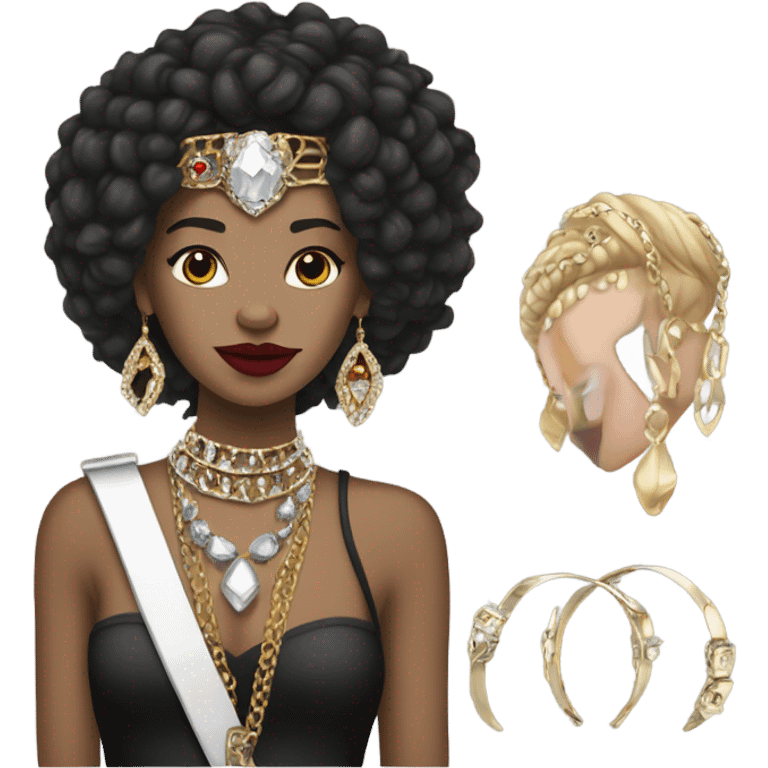 Light skin girl girl Use my image i am Deborah as a Queen of rock with jewelry emoji