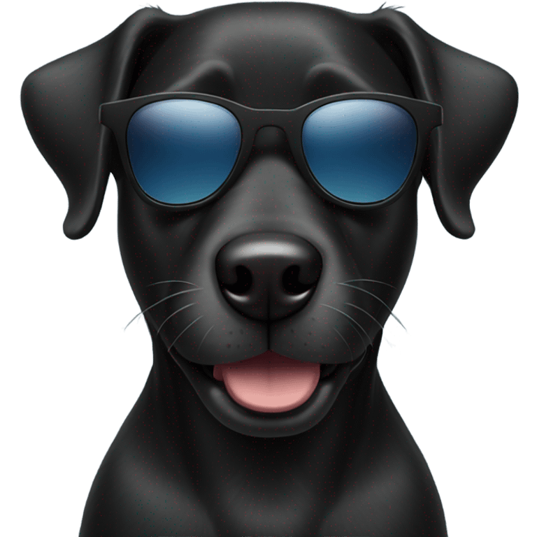 black dog with sunglasses emoji