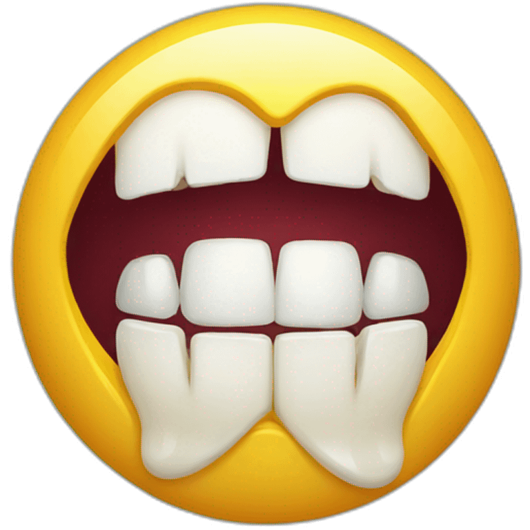 Broken teeth smiley emoji