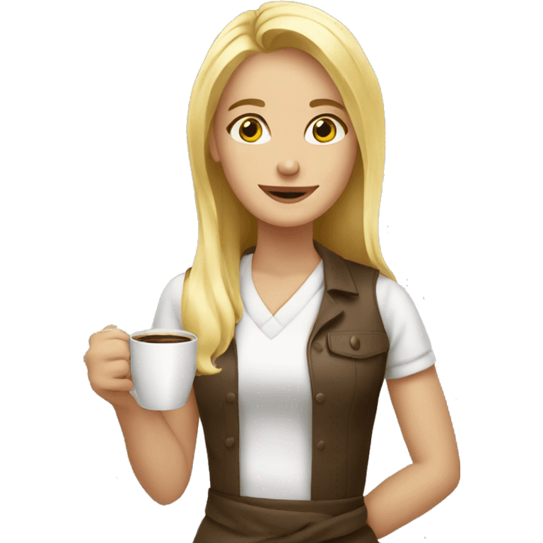 Blond girl who prepare coffee  emoji