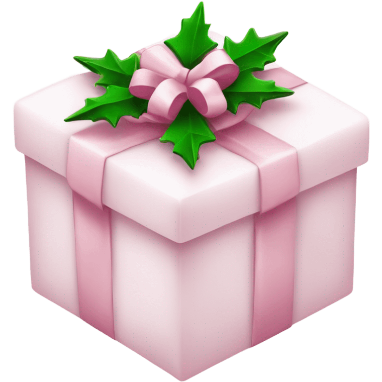 Light pink Christmas gifts under a white Christmas tree  emoji