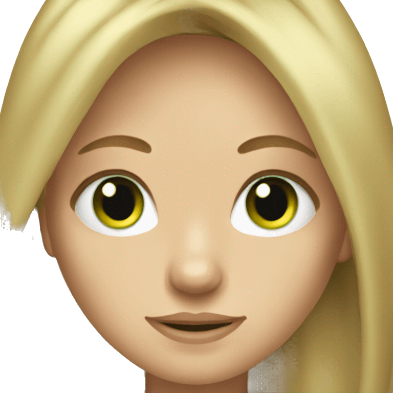 Dark blonde Long hair girl green eyes emoji