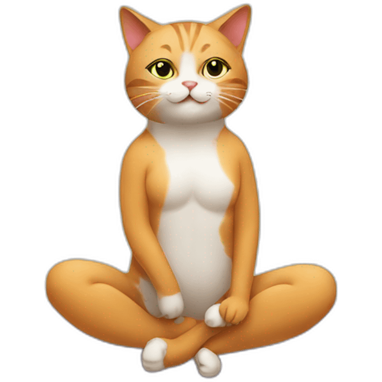 Cat doing yoga emoji